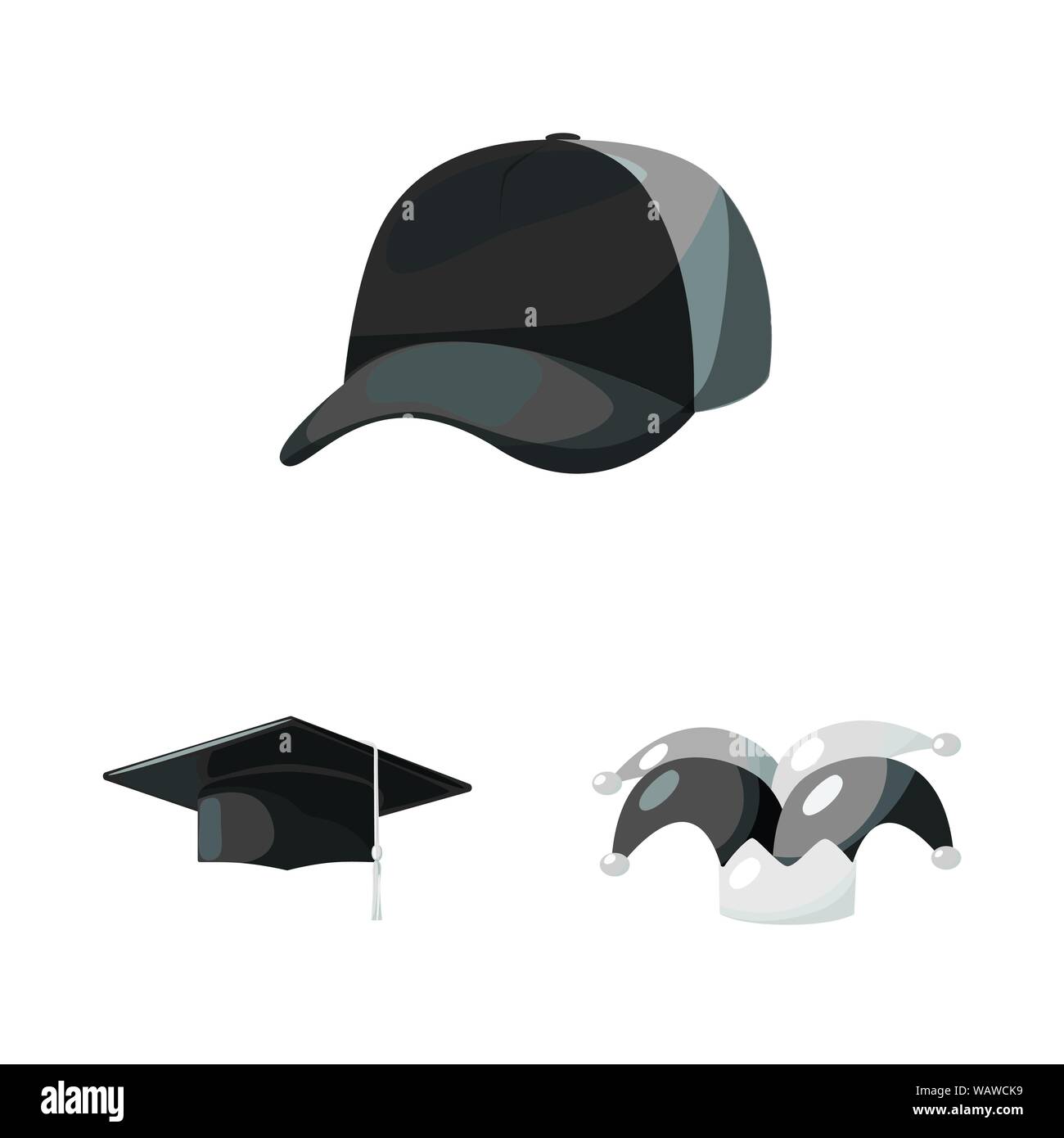 Vector illustration de hat et le casque d'un logo. Collection de hat et profession d'illustration vectorielle stock. Illustration de Vecteur