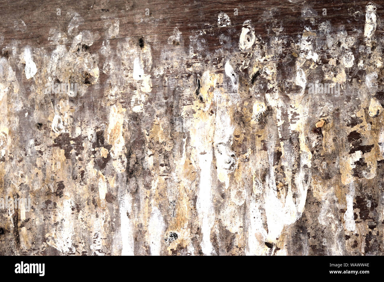 Blanc avec des taches de couleur jaune et noir des gouttes sur la surface brun, Abstract background et texture pour ajouter du texte ou la conception graphique Banque D'Images