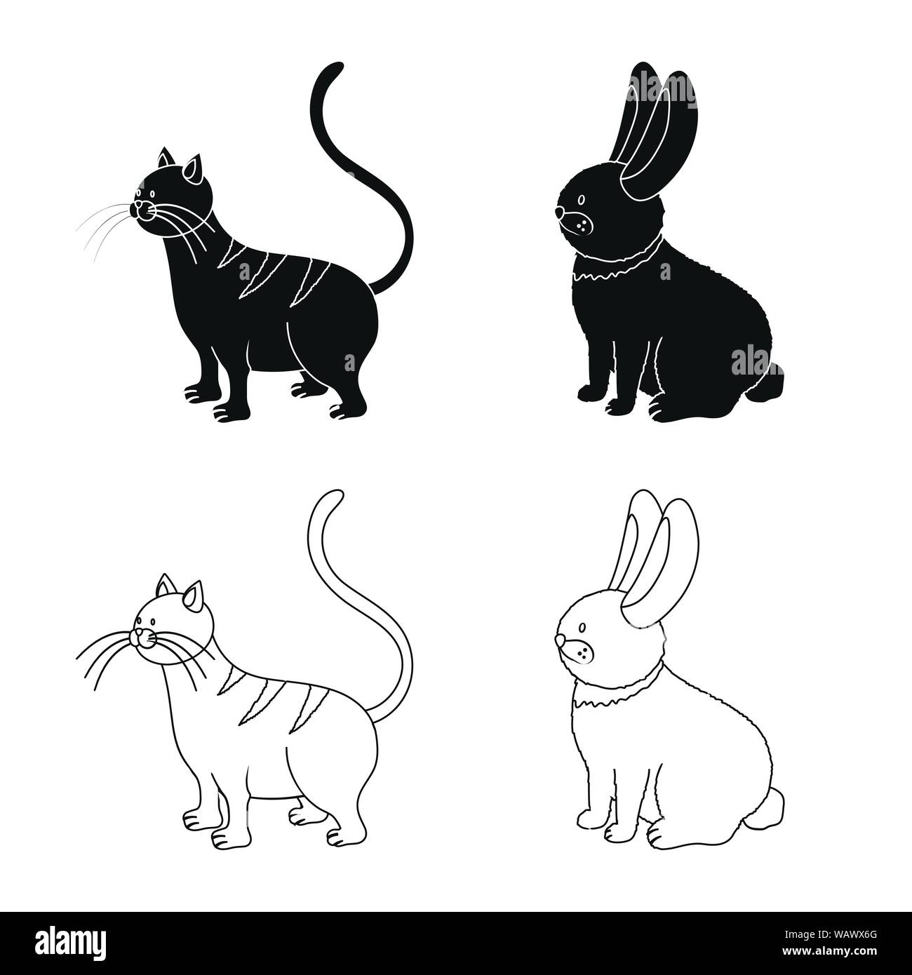 Vector illustration of breeding et cuisine symbole. Jeu d'élevage et d'illustration vectorielle stock organique. Illustration de Vecteur