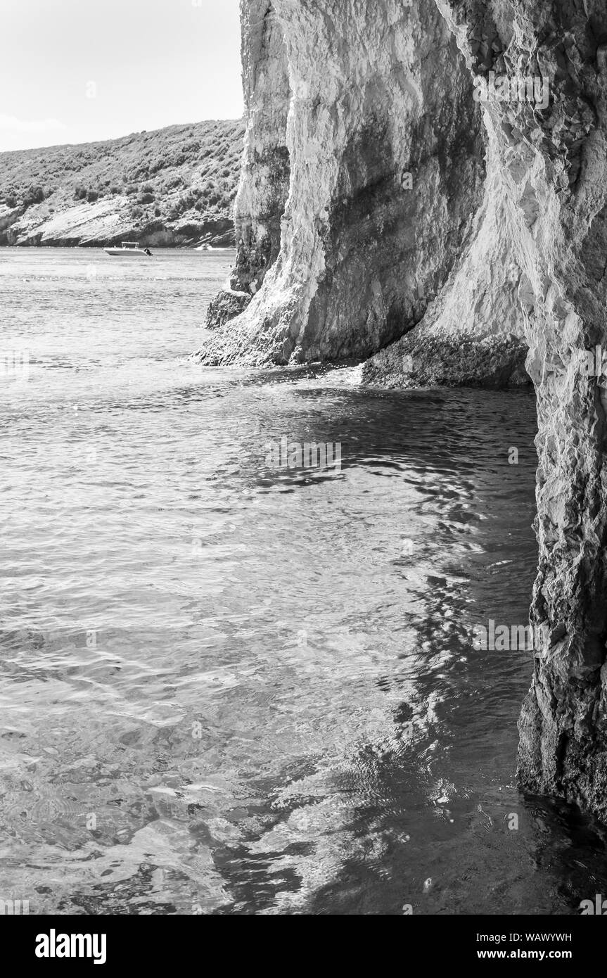 L'île de Zakynthos, Grèce. Une perle de la Méditerranée avec plages et côtes convient pour des vacances inoubliable sur la mer. Grottes de Keri. Banque D'Images