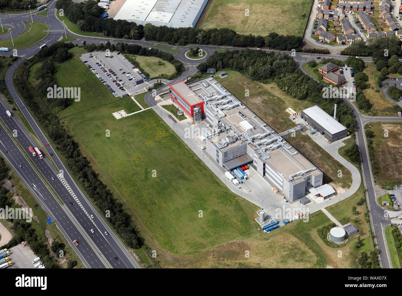 Vue aérienne du siège de Haribo à Normanton, Wakefield Banque D'Images