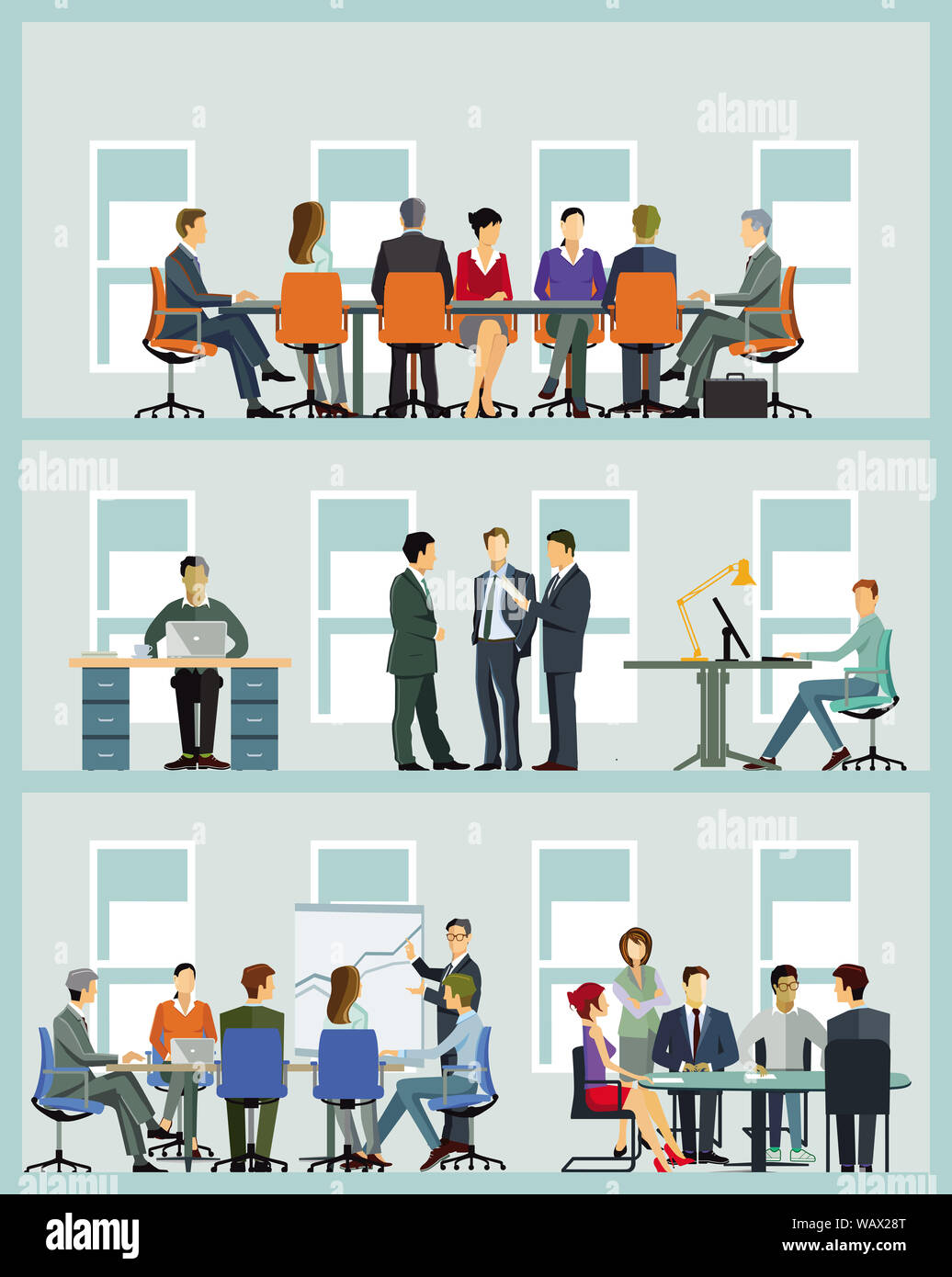 Équipe Entreprises de coopération - illustration Banque D'Images