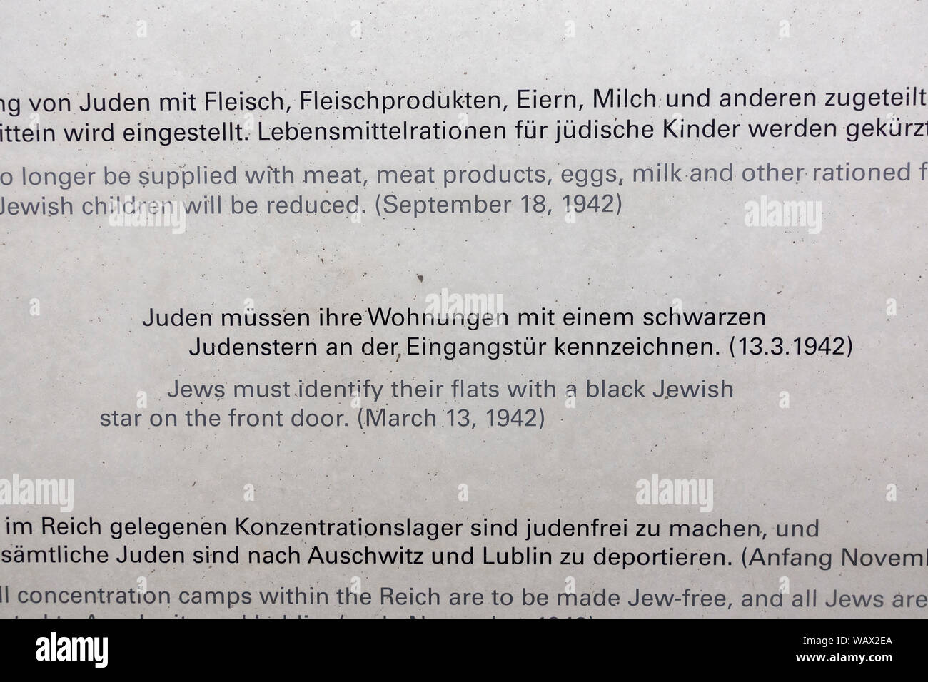Les juifs doivent mettre étoile noire sur la porte avant, l'un des anti-nazi de la DEUXIÈME GUERRE MONDIALE L'état juif décrets, Munich, Allemagne (INFO EN NOTE). Banque D'Images