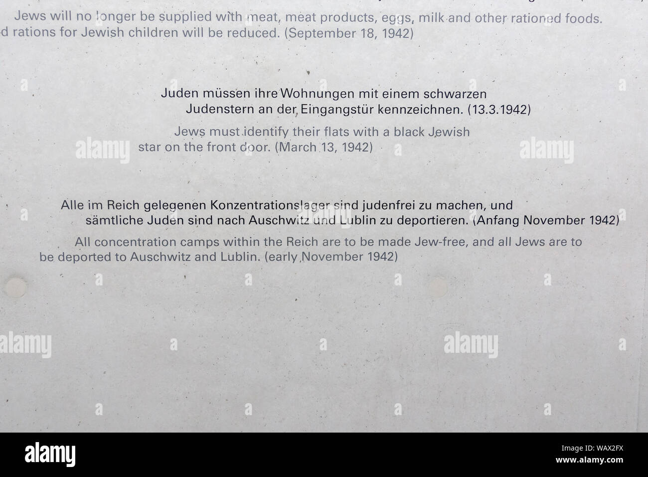 Certains de l'État juif anti-Nazi décrets (black star, Juif-libre des camps dans le Reich) NS-Dokumentationszentrum München, Munich, Allemagne (INFO DANS LES NOTES) Banque D'Images