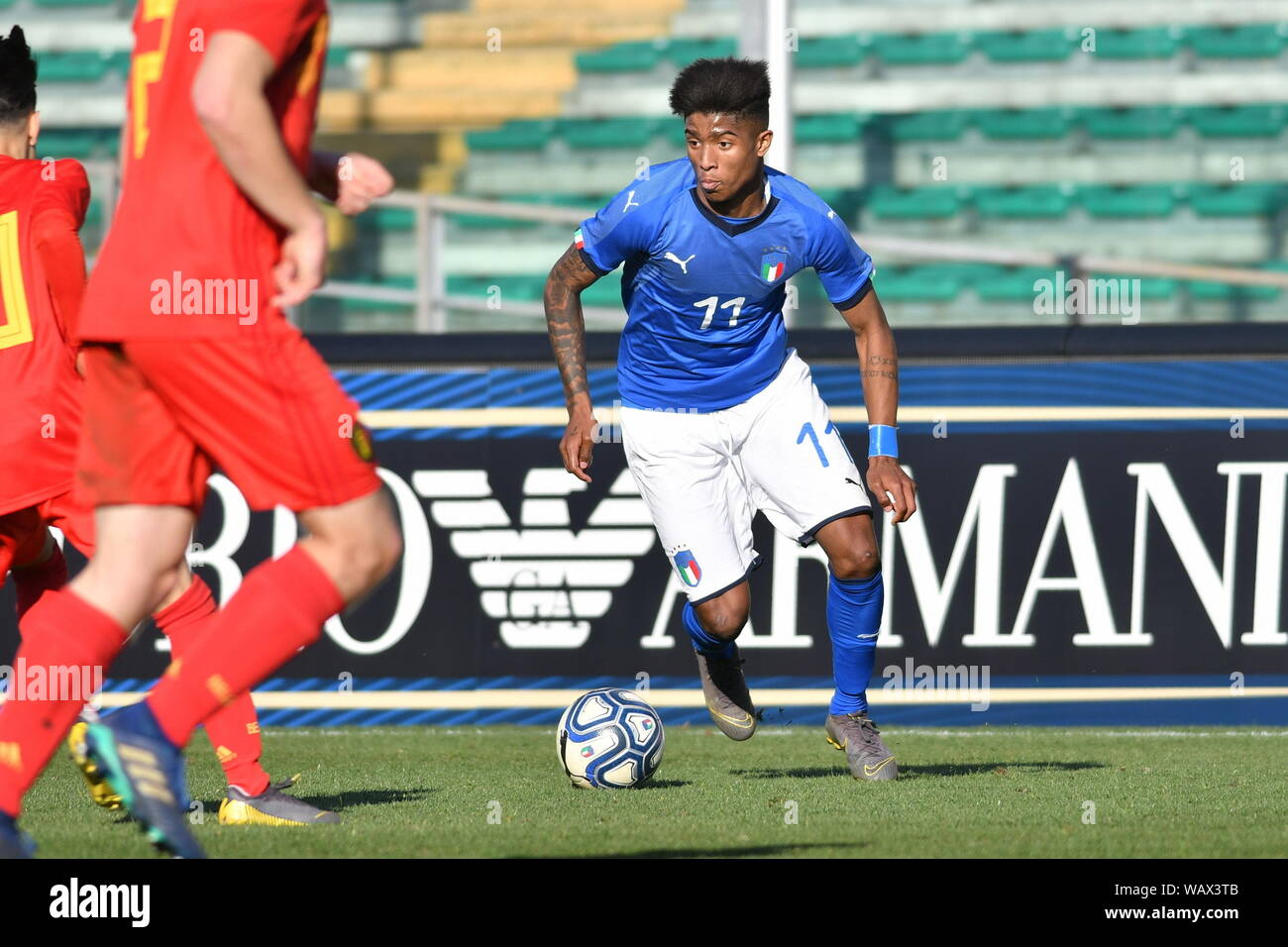 Eddie Salcedo au cours ITALIA BELGIO VS U19 U19, Padova, Italie, 20 mars 2019, Calcio Nazionale Italiana di Calcio Banque D'Images