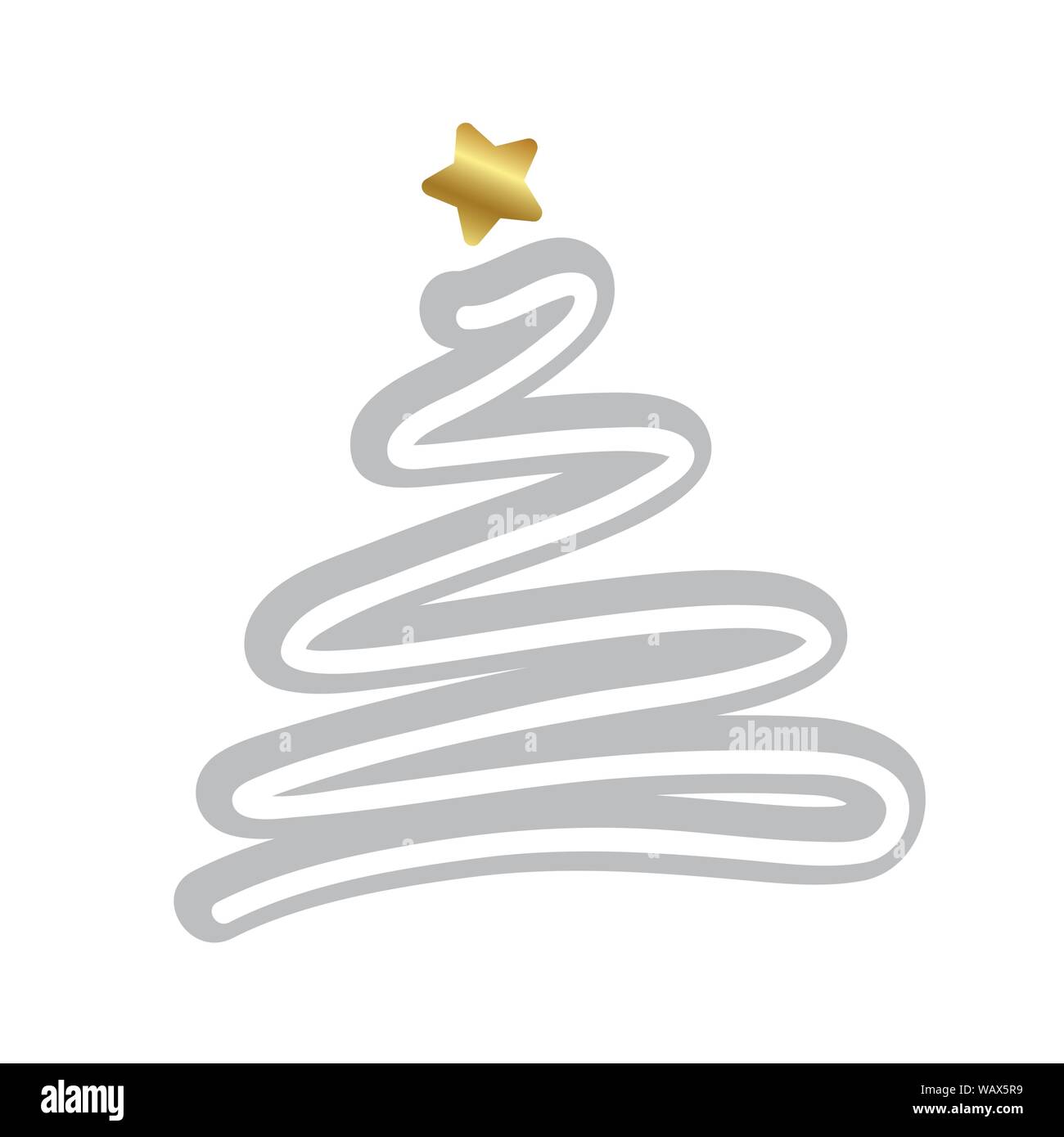 Arbre de Noël dessin simple avec Golden Star vector illustration EPS10 Illustration de Vecteur