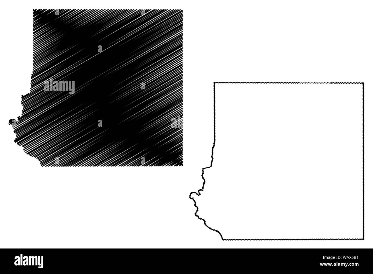Kinney County, Texas (comtés au Texas, États-Unis d'Amérique,USA, États-Unis, US) map vector illustration, scribble sketch carte Kinney Illustration de Vecteur