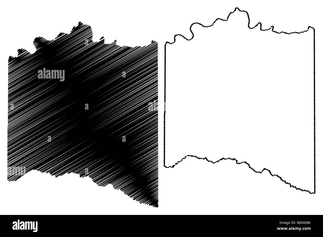 Lamar Comté (Texas (comtés au Texas, États-Unis d'Amérique,USA, États-Unis, US) map vector illustration, scribble sketch carte Lamar Illustration de Vecteur
