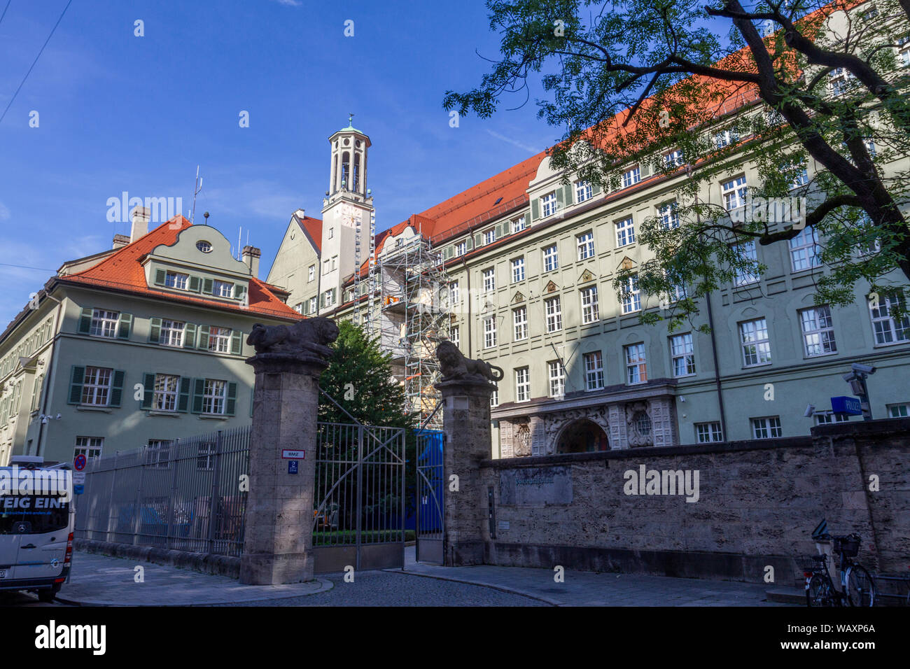 L'ère nazie siège de la Police à Munich, Bavière, Allemagne. Banque D'Images
