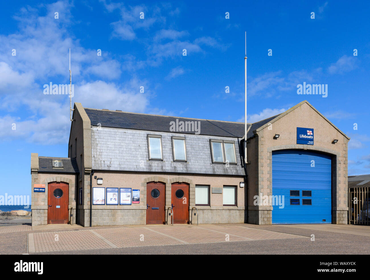 Station de sauvetage de la RNLI, au port de MacDuff, MacDuff, Aberdeenshire, Scotland, UK Banque D'Images
