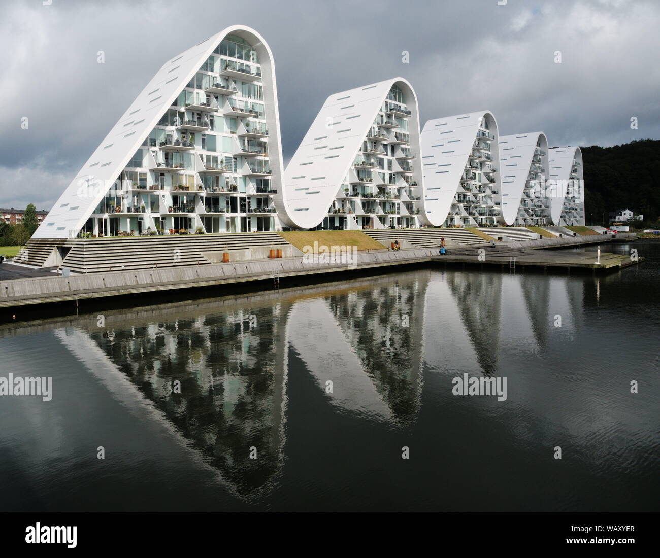 Bølgen (la vague) les bâtiments à Vejle, Danemark Banque D'Images