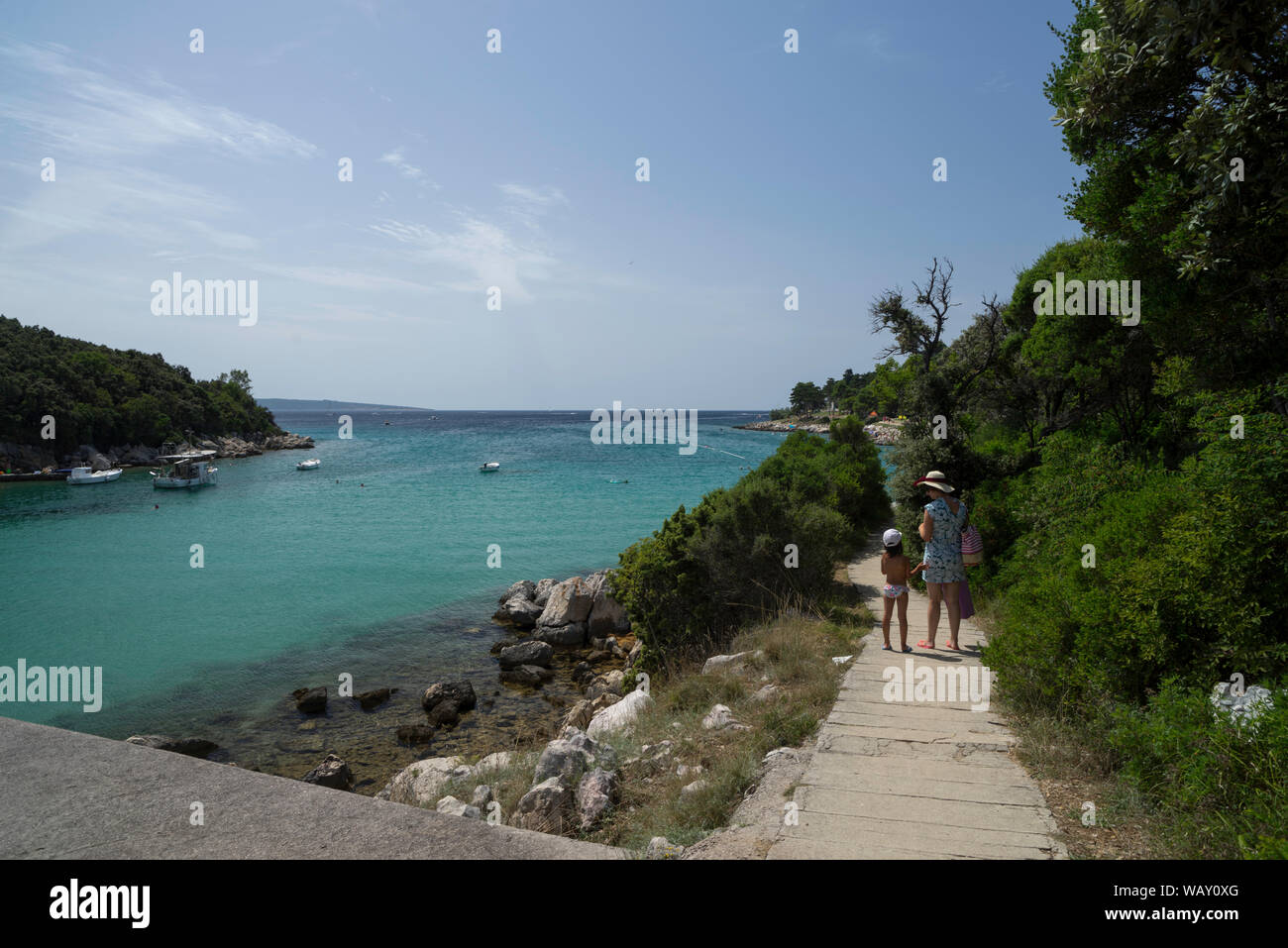 Suha punta beach, île de Rab, Mer Adriatique, la Croatie, l'Europe Banque D'Images