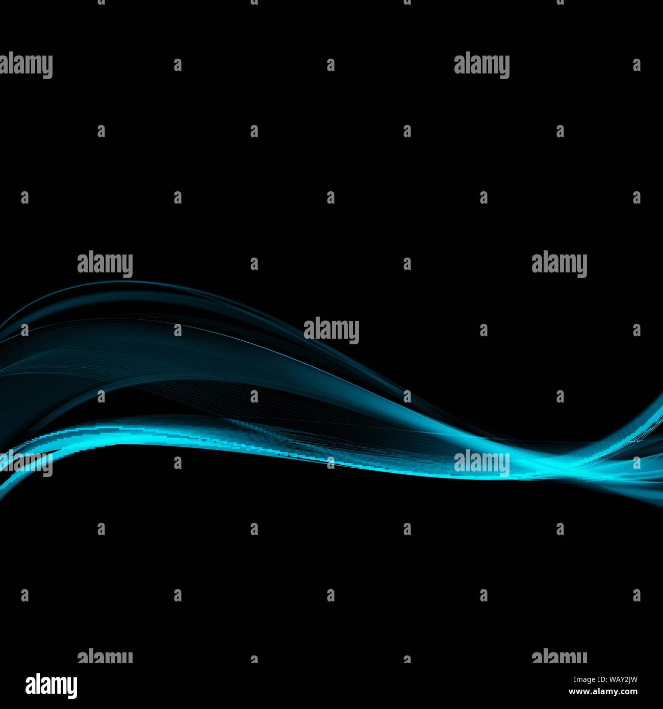 Abstract vagues bleues sur fond noir Illustration de Vecteur