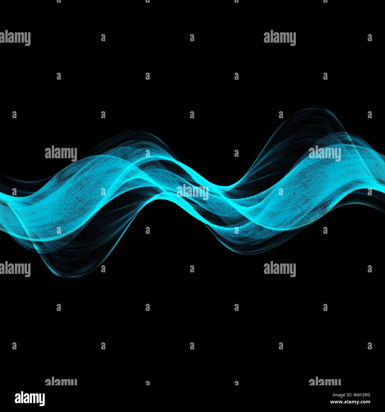 Fumée bleue d'effet sur le fond noir Illustration de Vecteur