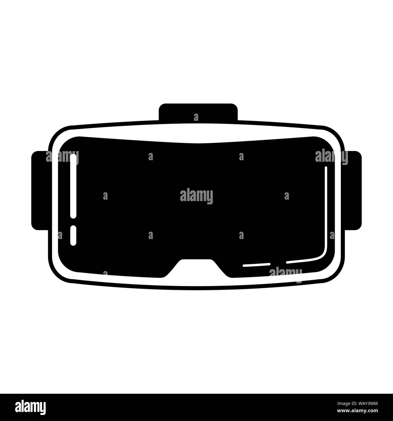 Lunettes jeux icône glyphe. L'équipement de sports électroniques. Casque VR appareil de jeu. Symbole de Silhouette. L'espace négatif. Vector illustration isolé Illustration de Vecteur