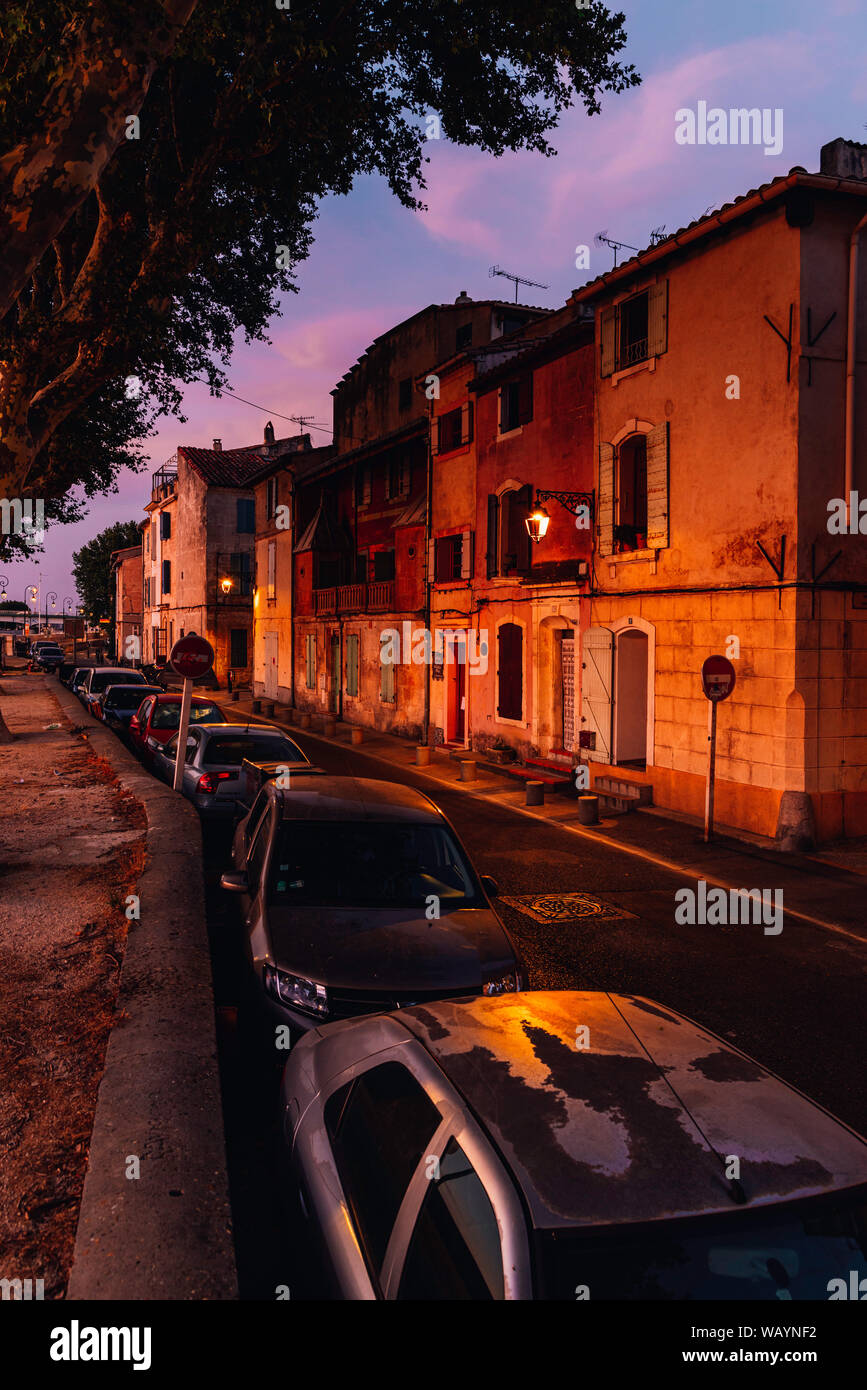 Coucher du soleil dans le sud de la France Banque D'Images