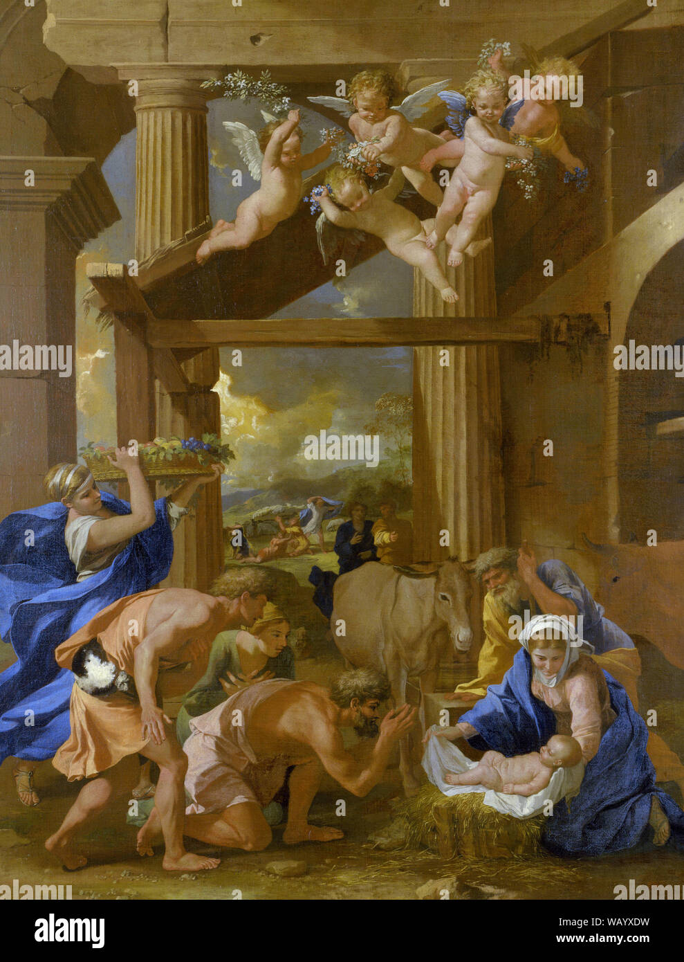 Adoration des bergers - Nicolas Poussin, vers 1633 Banque D'Images