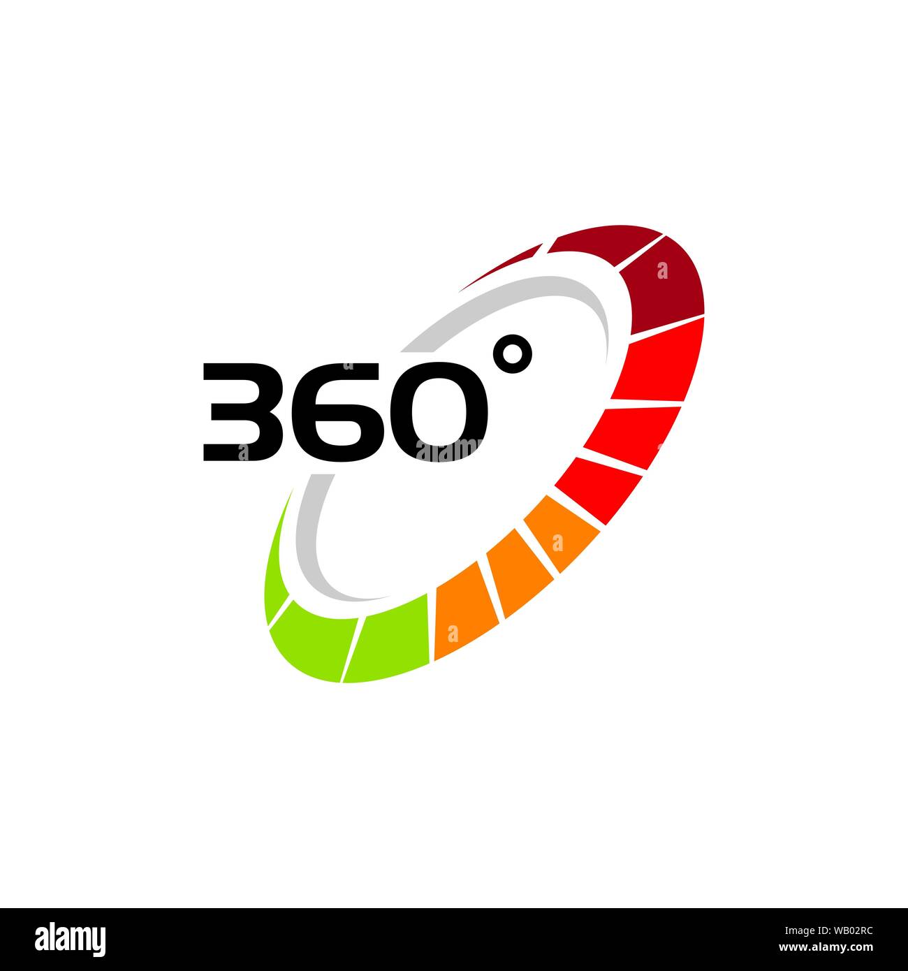 360 degrés sur les icônes vectorielles connexes Modèle de conception Illustration de Vecteur