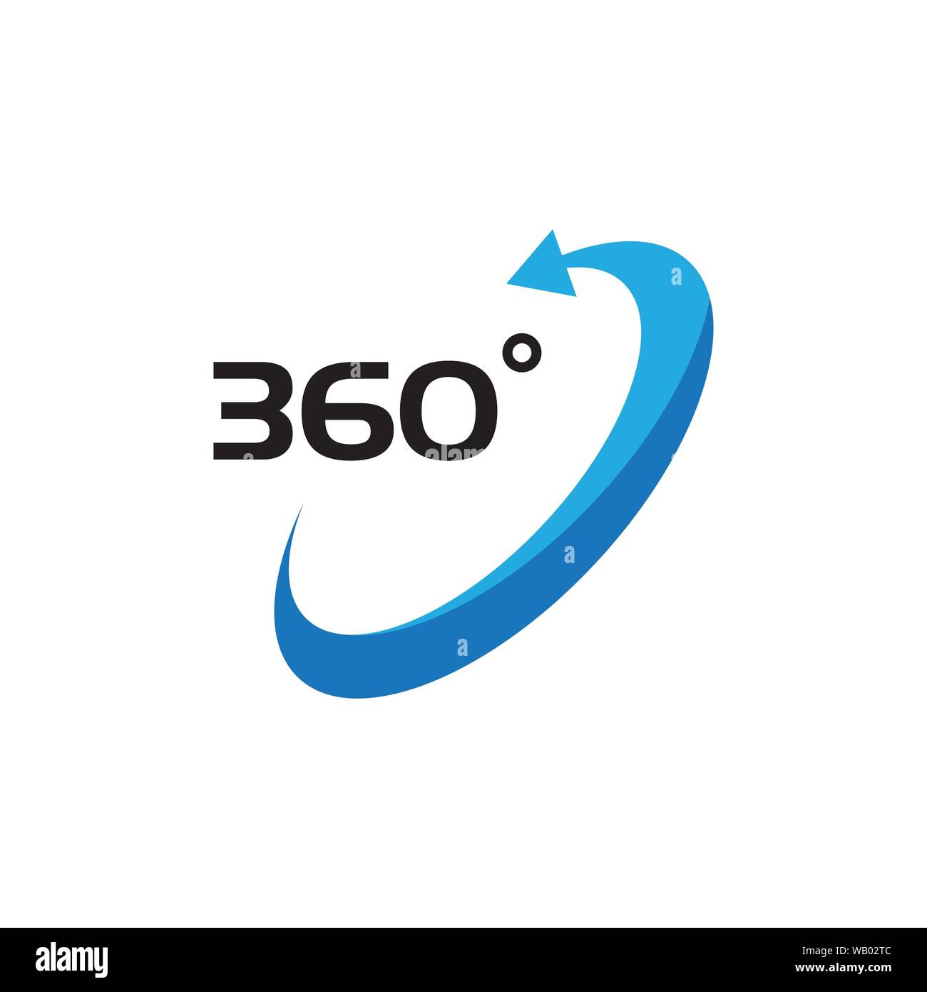 360 degrés sur les icônes vectorielles connexes Modèle de conception Illustration de Vecteur