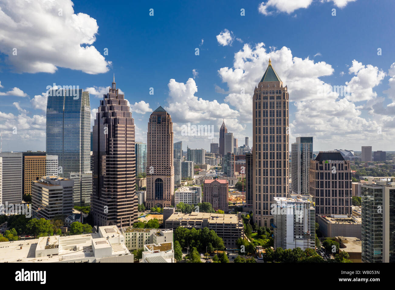 Atlanta, Géorgie/ United State 08/20/2019 - vue aérienne Midtown Atlanta Skyline Banque D'Images