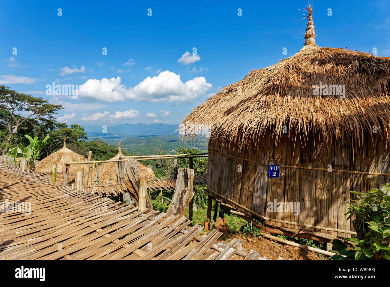 Doi Sa Ong (ONG), sa montagne hilltribe village AKHA, District de Chiang Saen, Chiang Rai, Thaïlande Banque D'Images