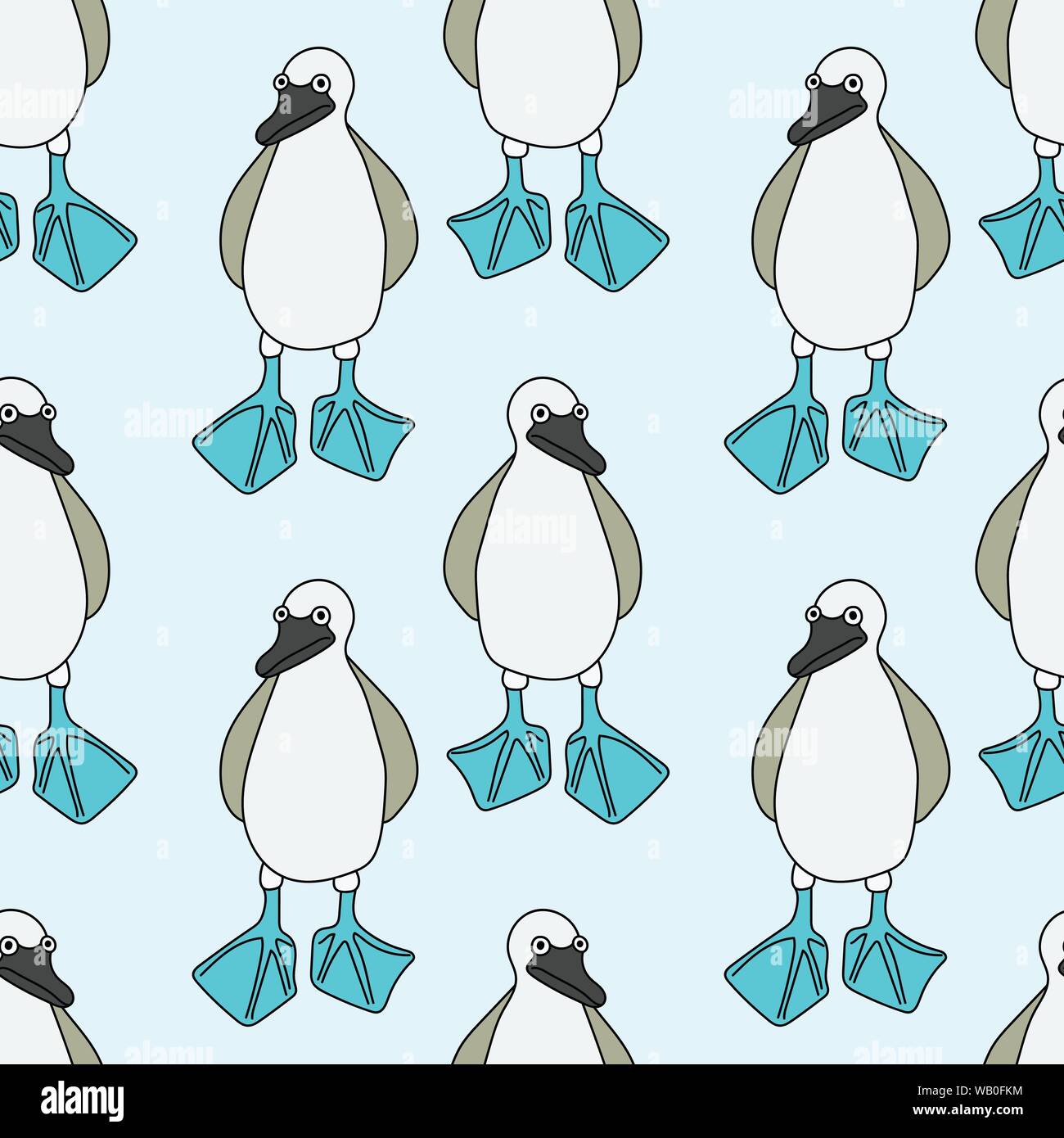 Blue-footed booby vector pattern transparente Illustration de Vecteur