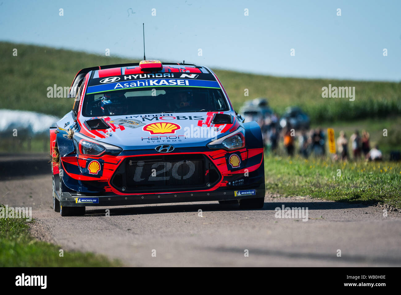 Dani Sordo et Carlos Barrio avec Hyundai i20 WRC Coupé au shakedown ADAC Deutschland rallye WRC de 2019. Banque D'Images