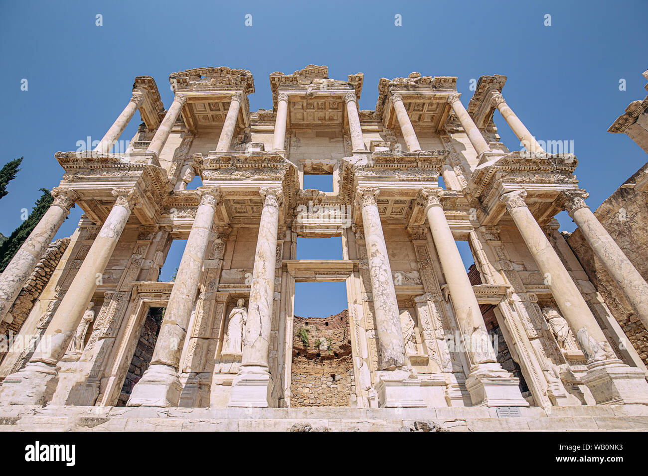 Bibliothèque de Celsus dans la ville antique d'Éphèse, Turquie Banque D'Images