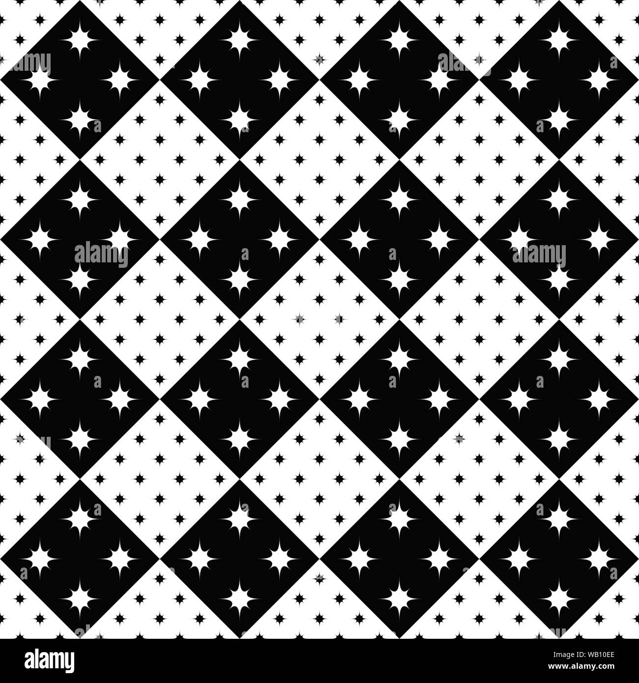 Star géométrique noir et blanc motif de fond - monochrome vector illustration Illustration de Vecteur