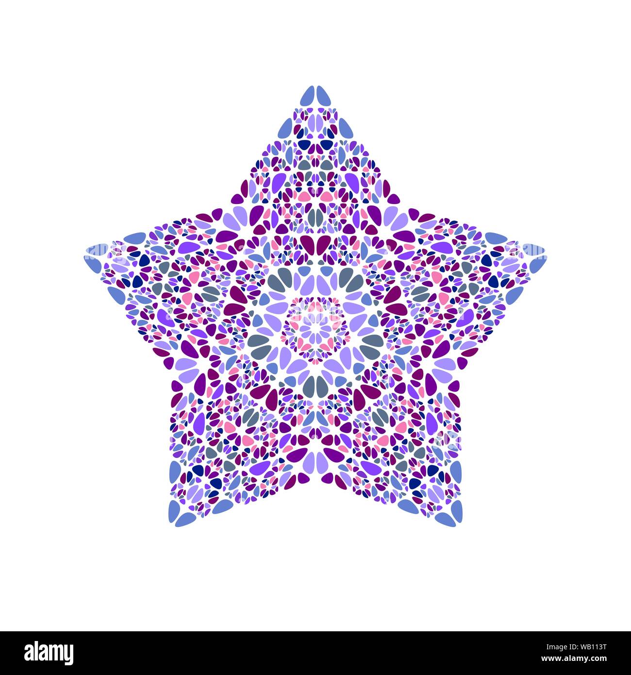 Fleurs isolées colorée star - vecteur conception géométrique de l'élément de pierres incurvées Illustration de Vecteur