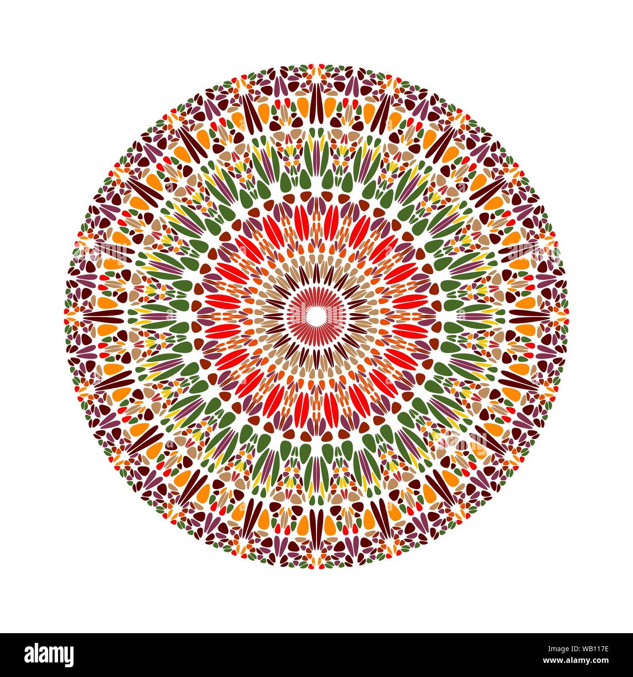 Ornement gravier circulaire ronde mandala - vecteur conception abstraite géométrique sur fond blanc Illustration de Vecteur