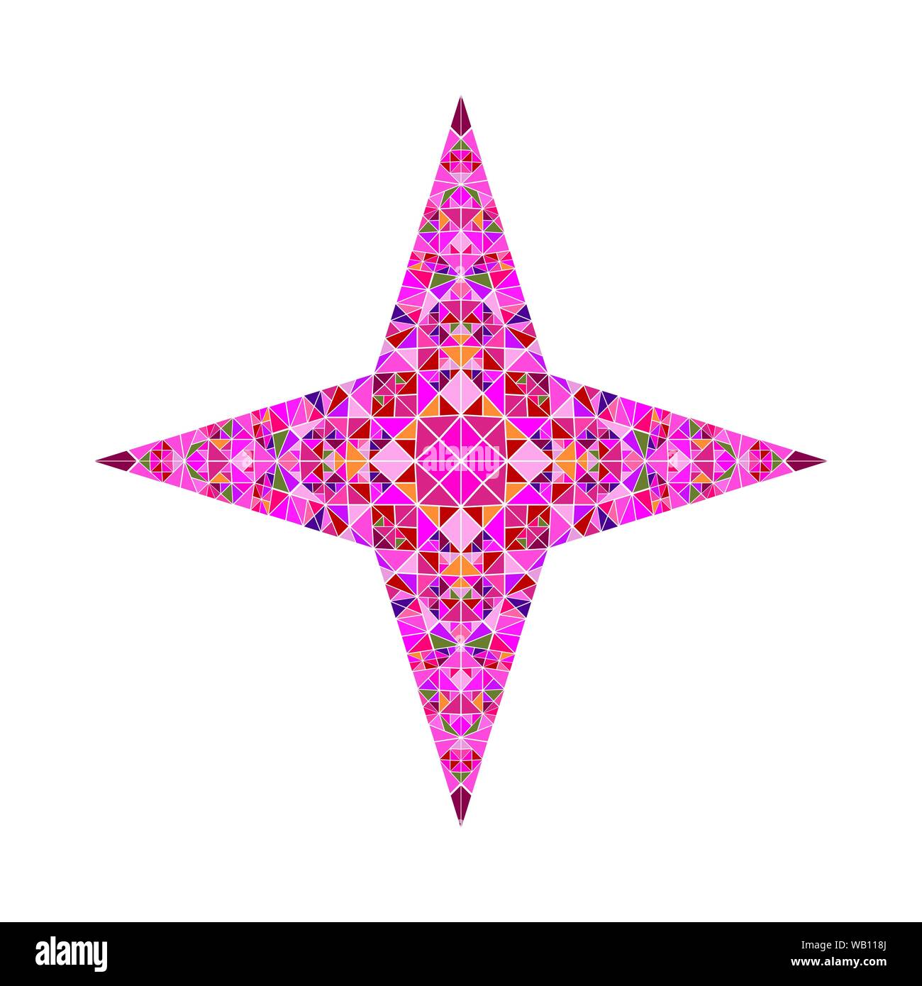 Sol carrelé isolé logo star mosaïque géométrique - modèle polygonal coloré abstrait élément ornemental vecteur conception de triangles Illustration de Vecteur