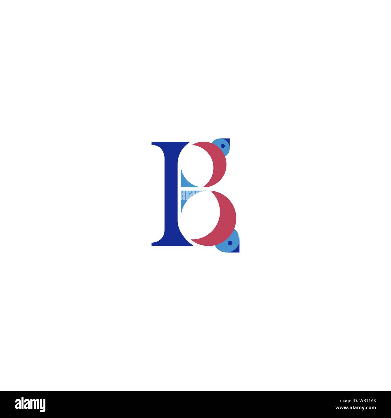 Lettre stylisée B avec des oiseaux. Lettrage pour utilisation dans le design. EPS10 Illustration de Vecteur