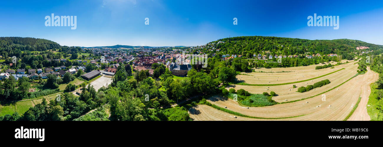 Allemagne, Hesse, Wetterau, Budingen avec château Budingen Banque D'Images