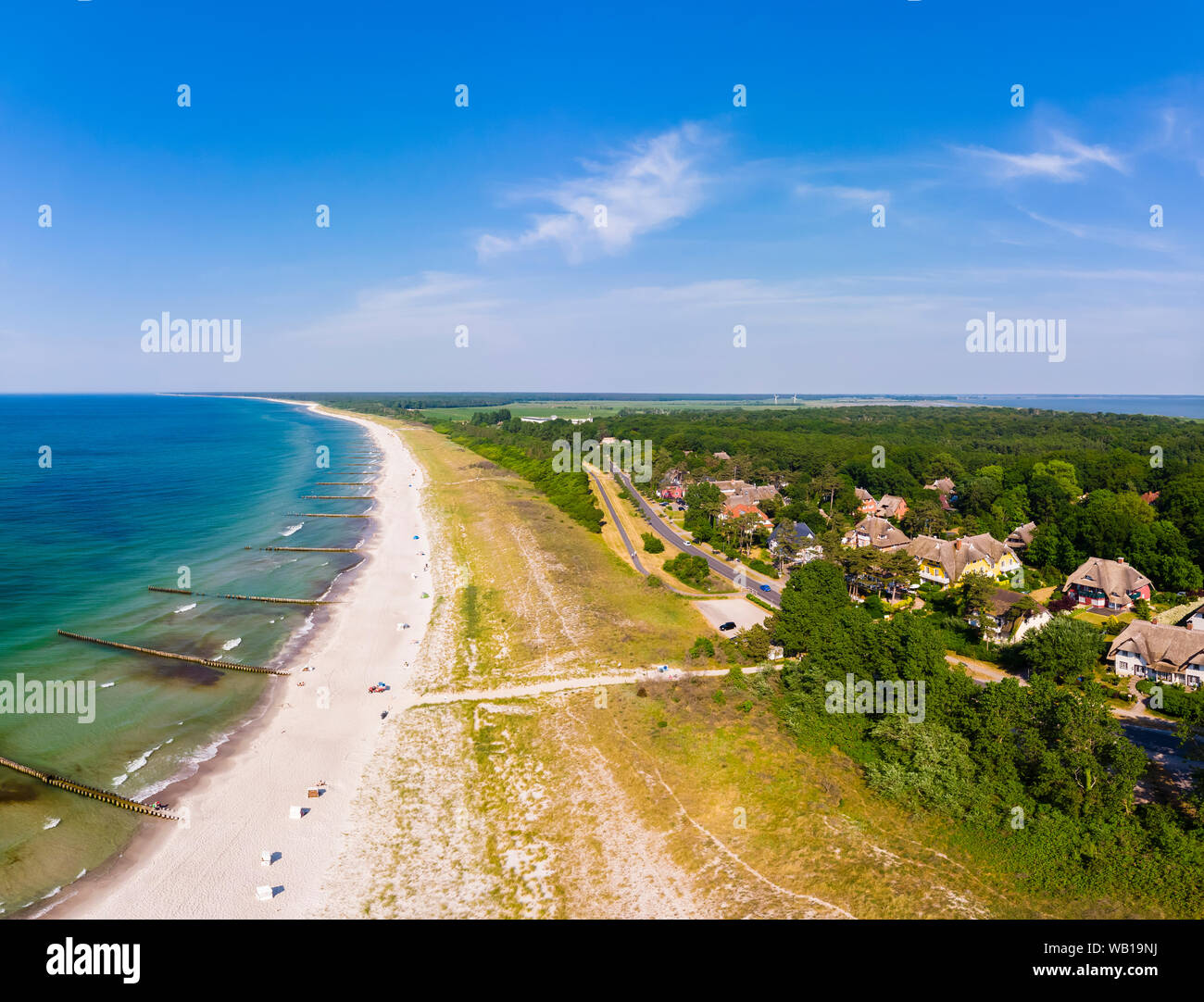 L'Allemagne, de Mecklembourg-Poméranie occidentale, Baie de Mecklembourg, Darss, station balnéaire de la mer Baltique Ahrenshoop Banque D'Images