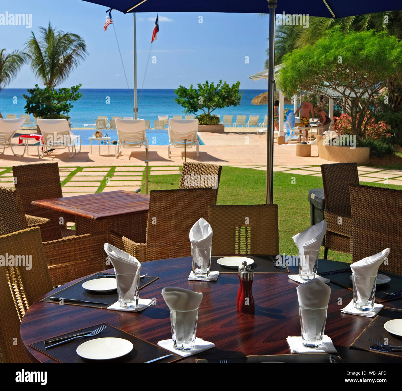 Luxury Beach Resort dans la magnifique région des Caraïbes. Banque D'Images