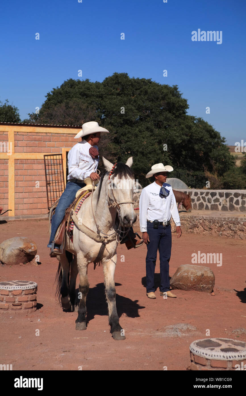 Dans un ranch mexicain Wranglers Banque D'Images
