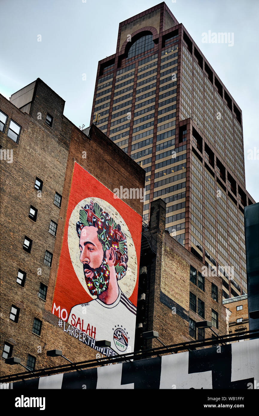 Mo Salah-Mural à Times Square, New York. Banque D'Images