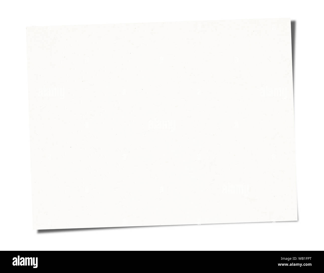 Feuille de papier blanc isolé sur fond blanc Banque D'Images