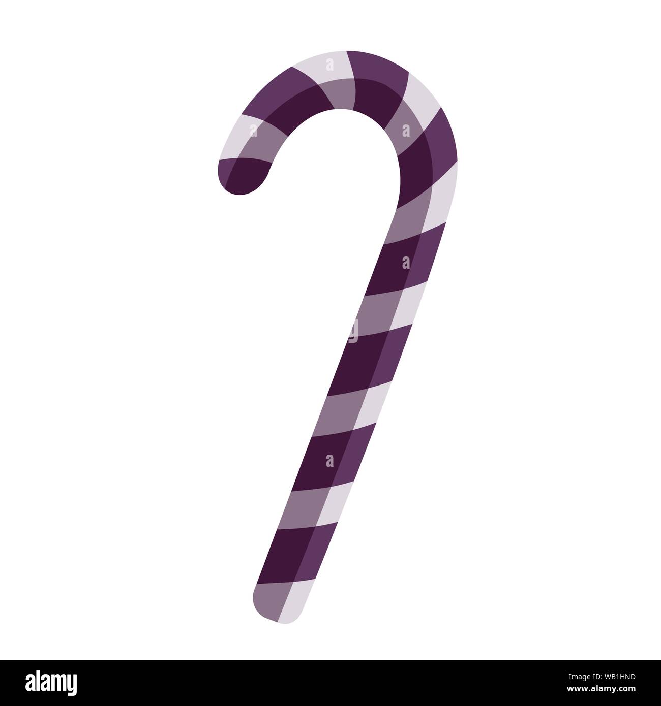 Vector illustration de Candy Cane bâton sucré. Noël ou Nouvel An de l'objet de fête. Bonbons violettes isolé sur fond blanc. Carte de souhaits, une pr Illustration de Vecteur