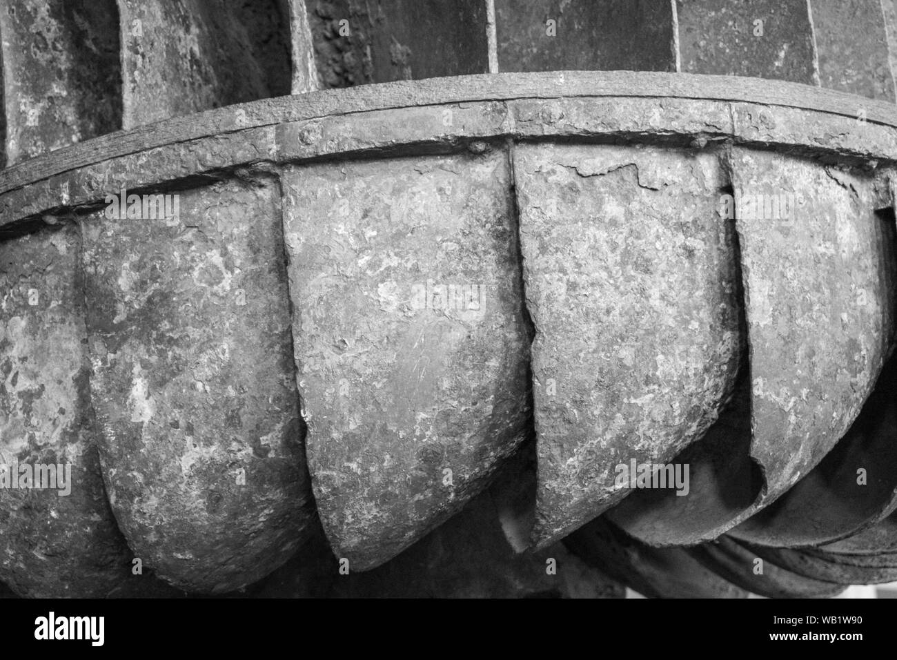 Ancienne Turbine l'eau utilisée pour alimenter à l'usine de textile dans la région de Lowell, MA Banque D'Images