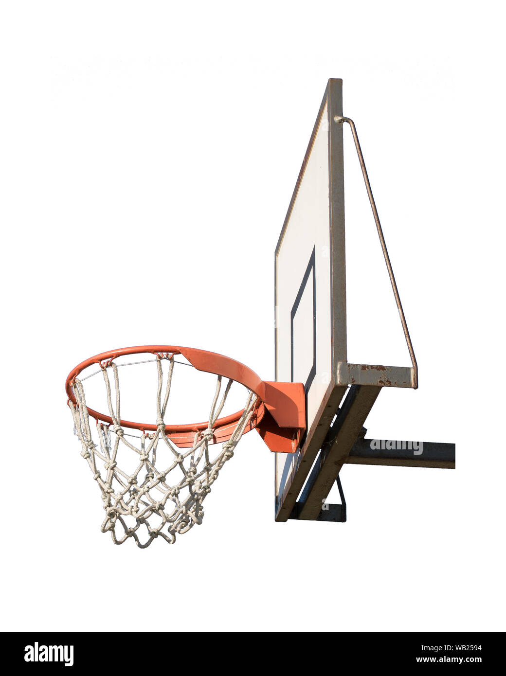 Panier de basket-ball vue latérale photo isolé sur fond blanc Banque D'Images