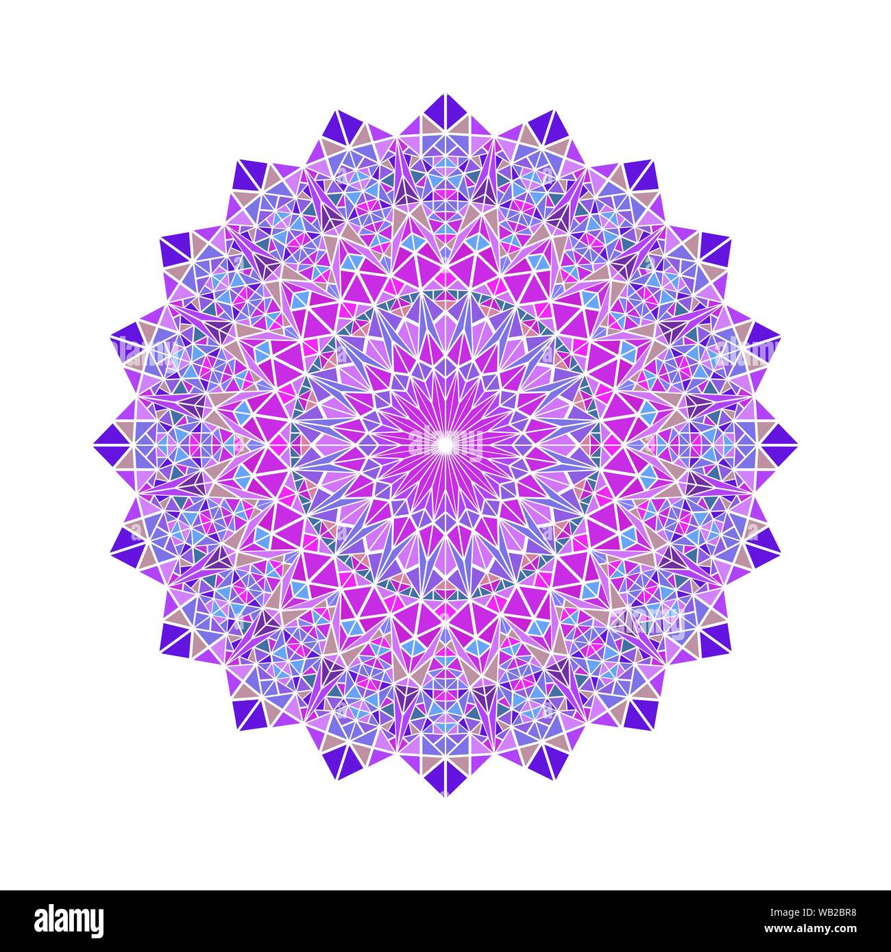 Modèle triangulaire coloré décoré mandala - ornement circulaire polygonal résumé vecteur conception Illustration de Vecteur