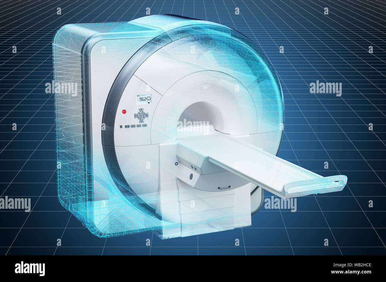Modèles CAO en 3d de visualisation de l'imagerie par résonance magnétique IRM SCANNER. Le rendu 3D Banque D'Images