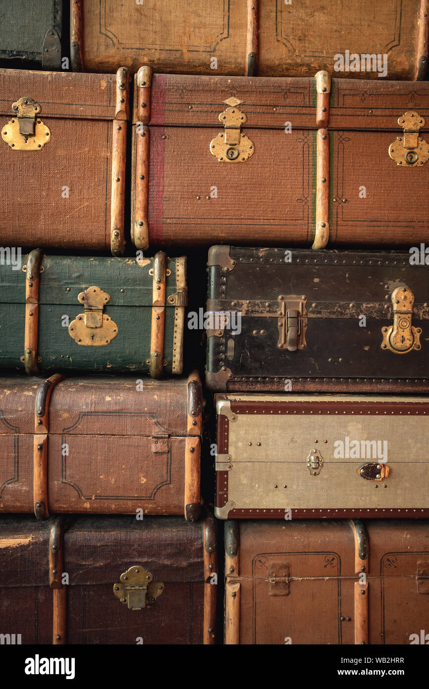 Sac bagages rétro arrière-plan Banque D'Images