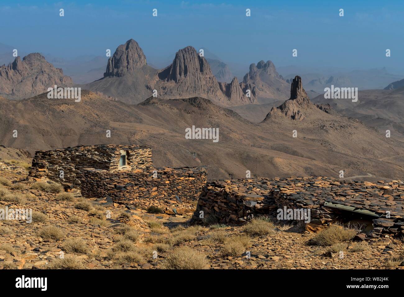 Système d'eau en haut de l'Assekrem, Tamanrasset, du Hoggar, Algérie Banque D'Images