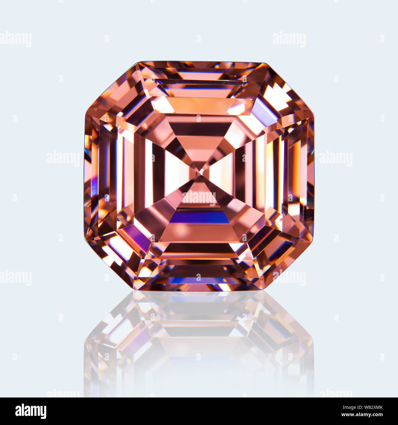 Asscher cut saphir rose. Banque D'Images