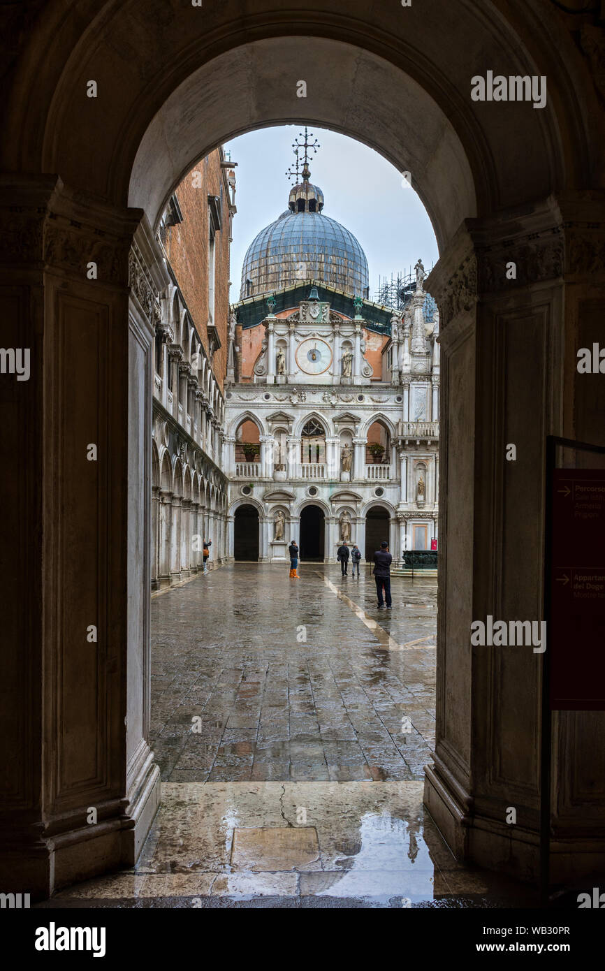La cour intérieure du palais des Doges (Palazzo Ducale), Venise, Italie Banque D'Images