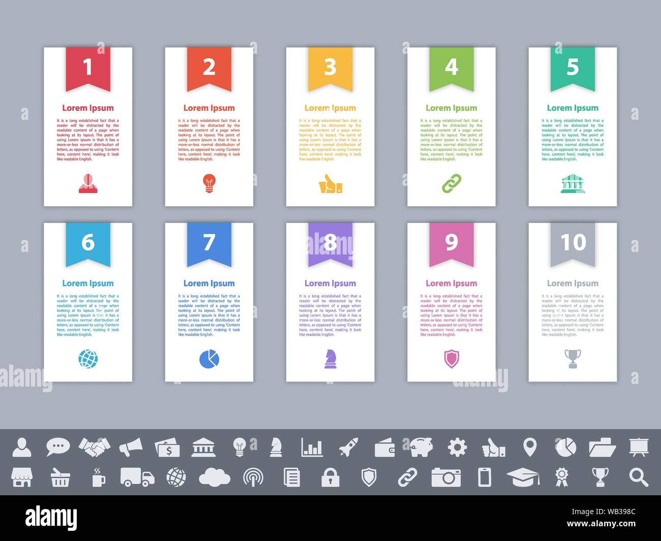 Infographic design business concept vector illustration avec 10 étapes ou options ou processus représentent le flux de travail ou d'un diagramme ou bannière bouton web Illustration de Vecteur