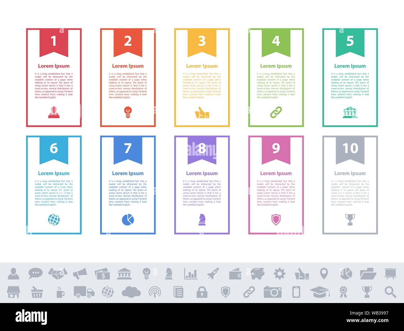 Infographic design business concept vector illustration avec 10 étapes ou options ou processus représentent le flux de travail ou d'un diagramme ou bannière bouton web Illustration de Vecteur